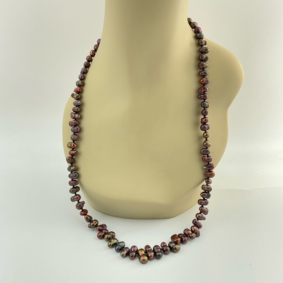 Burgundy Peanut Pearls, Handmade, 18.75” L, Chunky, Funky, Festive, Fun - Picture 3 of 11